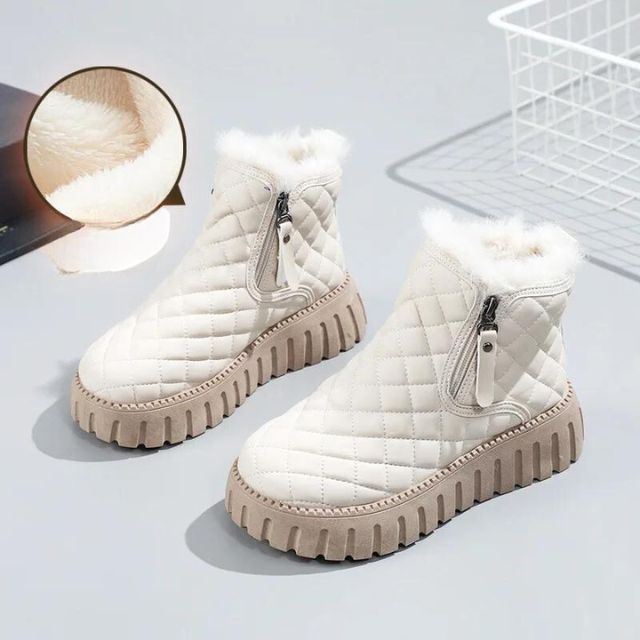 Women's quilted thick-soled warm winter boots