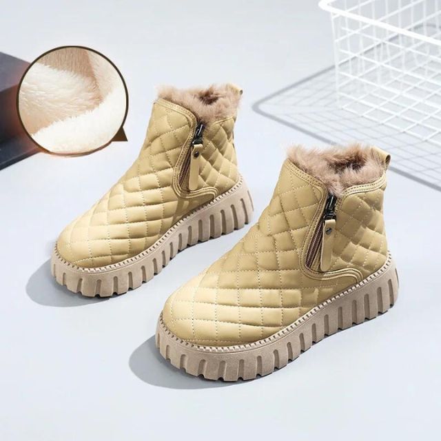 Women's quilted thick-soled warm winter boots