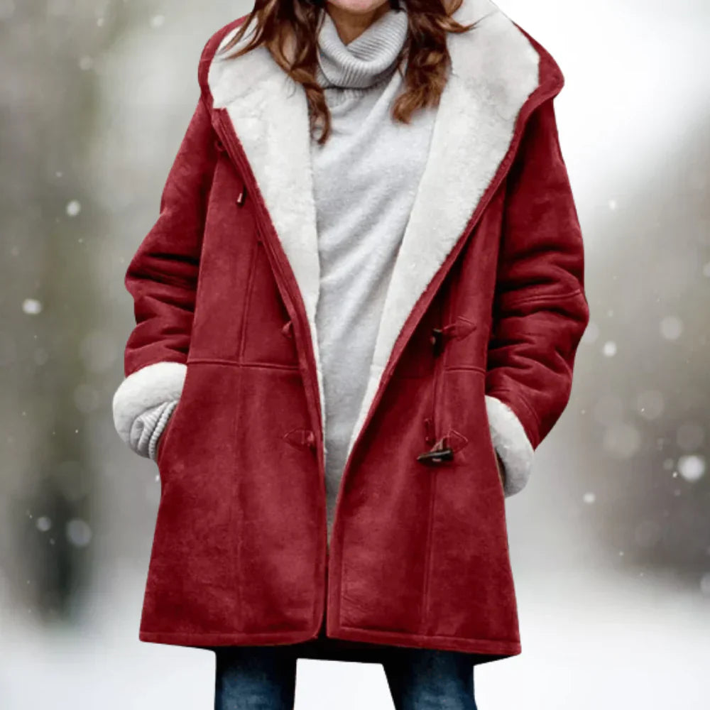 Women's bohemian hooded button coat