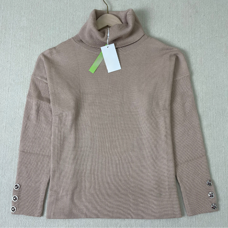 High-Neckline Modern Plain Sweater