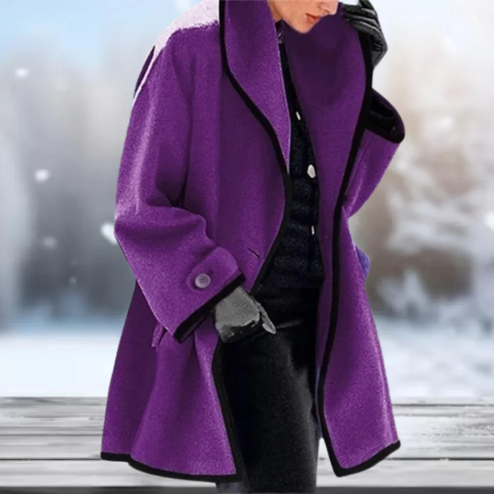 Women's retro oversize coat with wide lapel