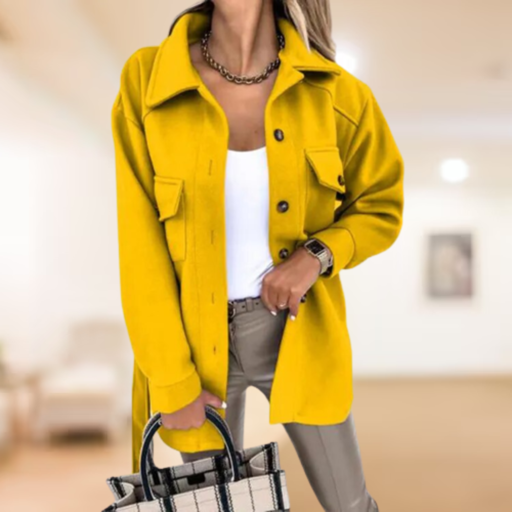 Women's autumn winter loose lapel single-breasted jacket