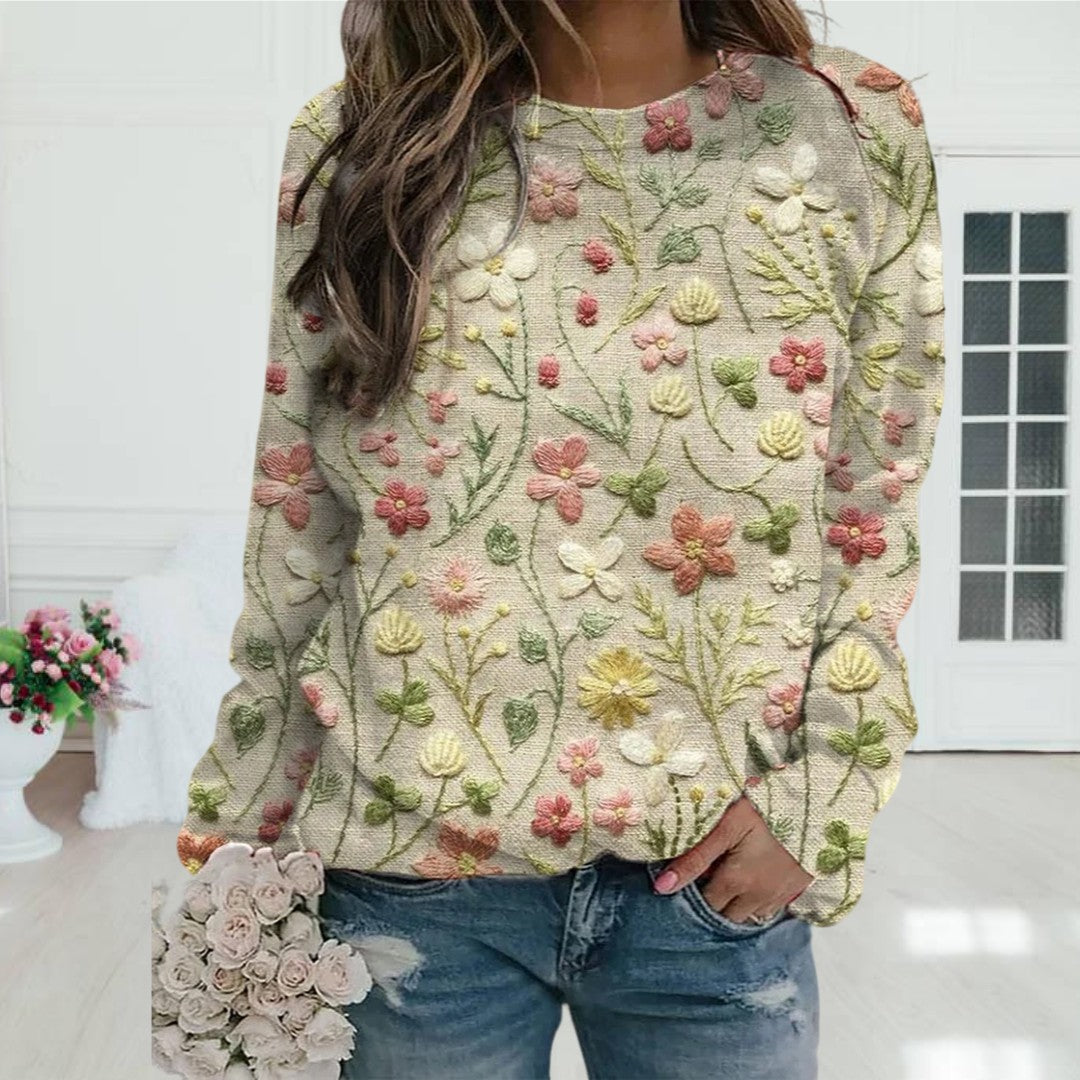 Women's floral pullover sweater