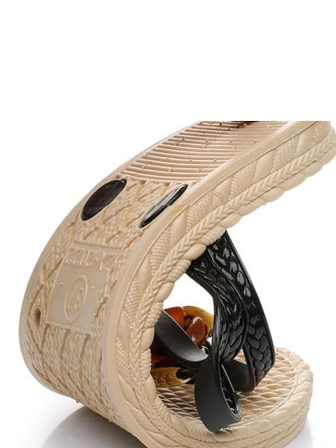 Braided Floral Embellished Strappy Sandals