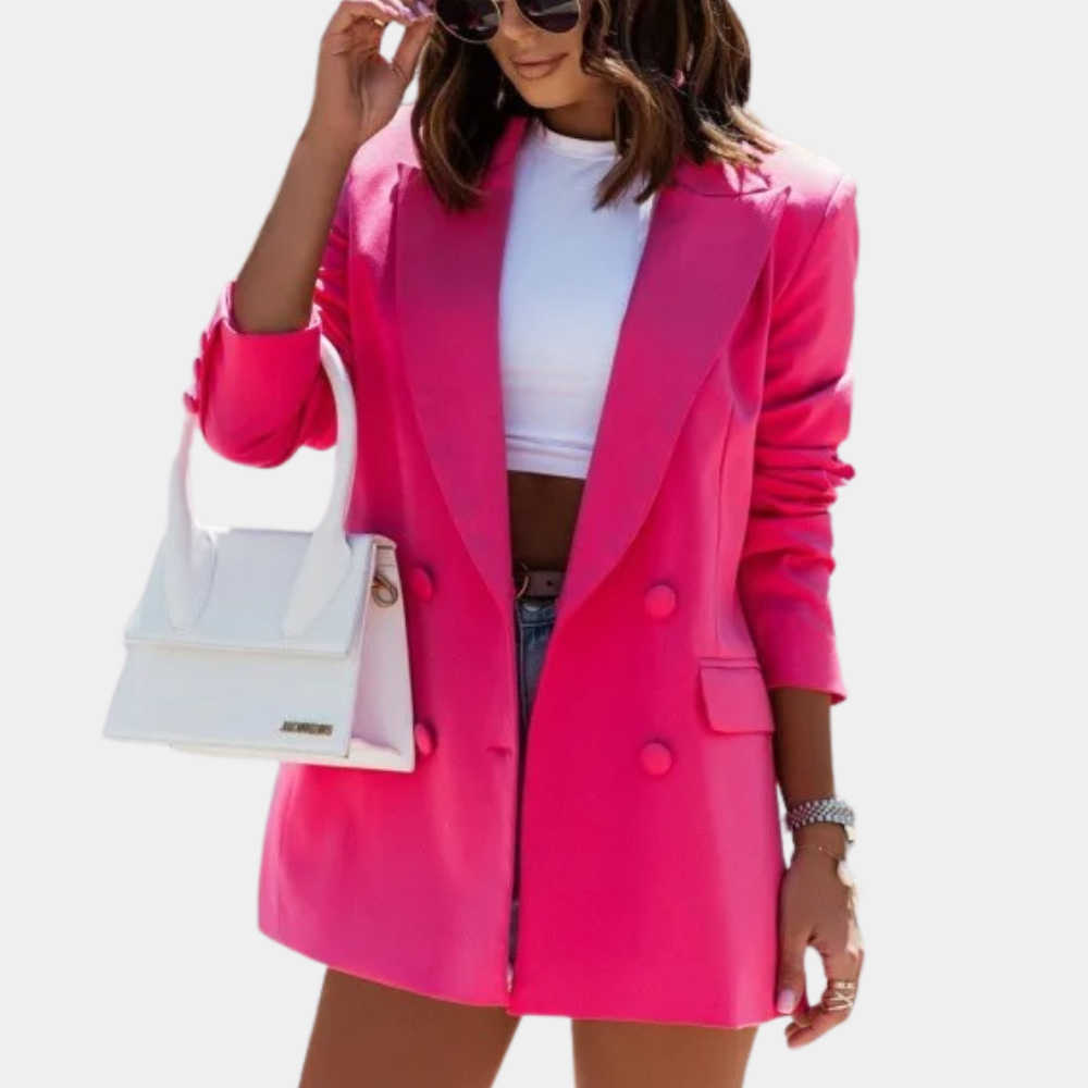Long-sleeved double-breasted jacket for women