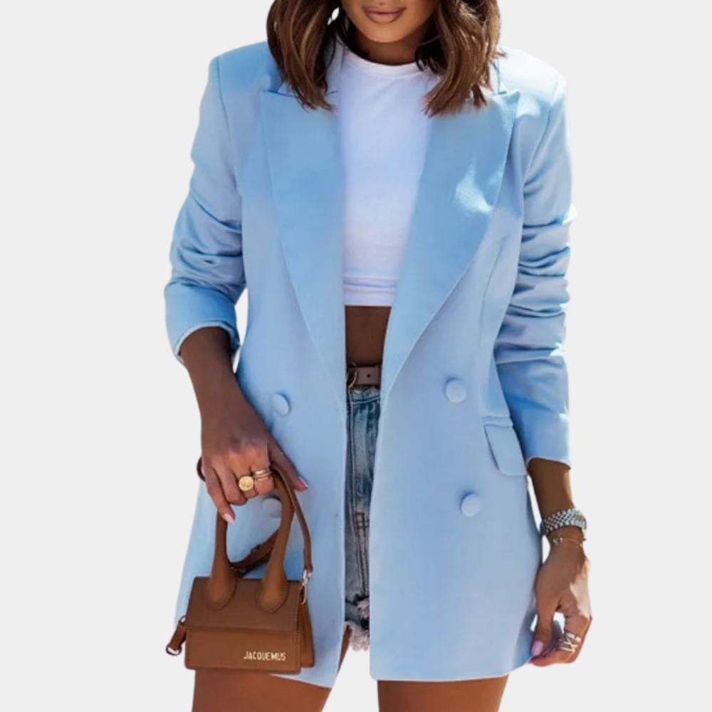 Long-sleeved double-breasted jacket for women