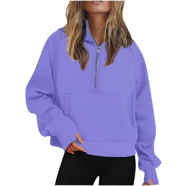 Women's half-zip jacket with hood