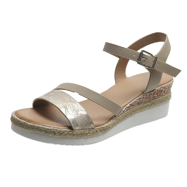 Cushioned Adjustable Strap Wedge Sandals