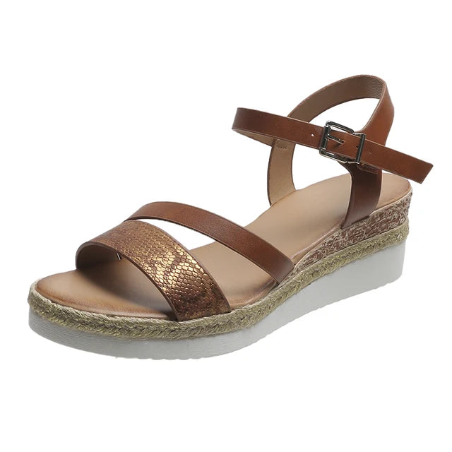 Cushioned Adjustable Strap Wedge Sandals
