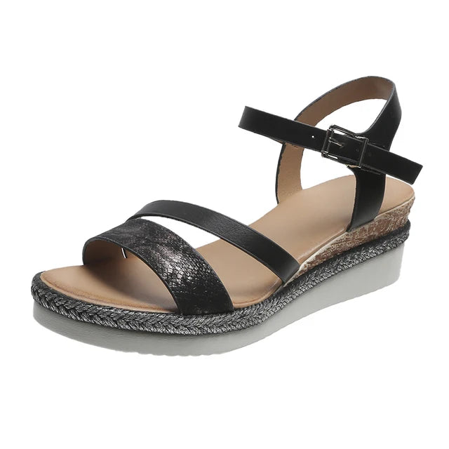 Cushioned Adjustable Strap Wedge Sandals