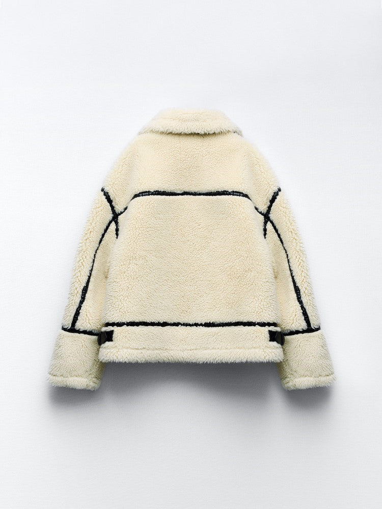 Women's stylish sherpa jacket for warm winter days