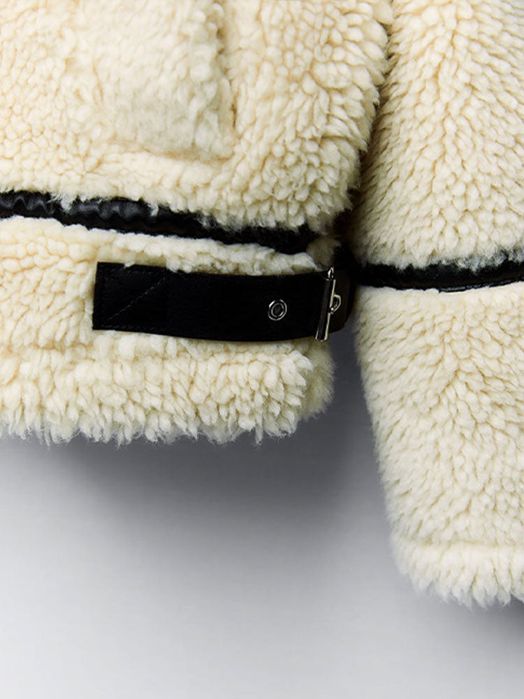 Women's stylish sherpa jacket for warm winter days