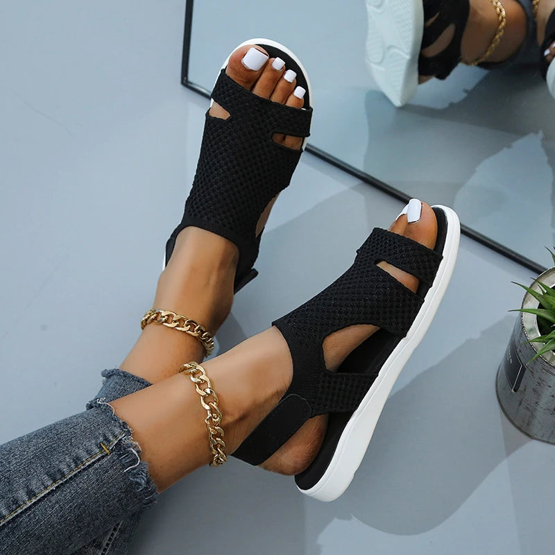 Odessia - Casual flat slippers with crystals