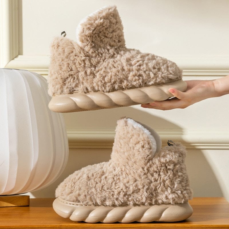 Women's winter non-slip plush slippers