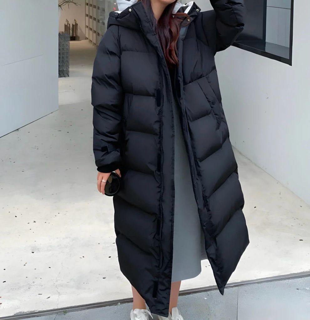 Women's waterproof long puffer jacket