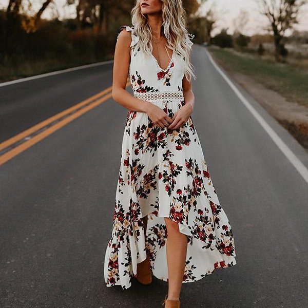 Elizabeth - Elegant Floral Maxi Dress