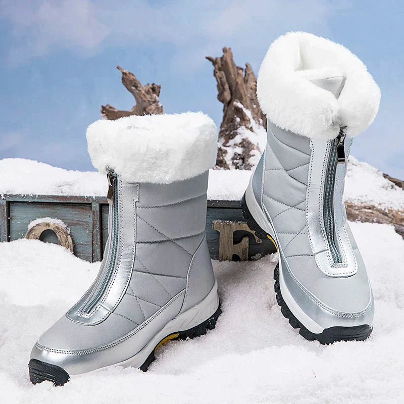 Women's zipper non-slip cotton boots