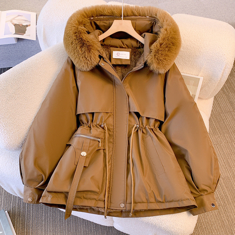 Trixie - women's clothing large fur collar jacket
