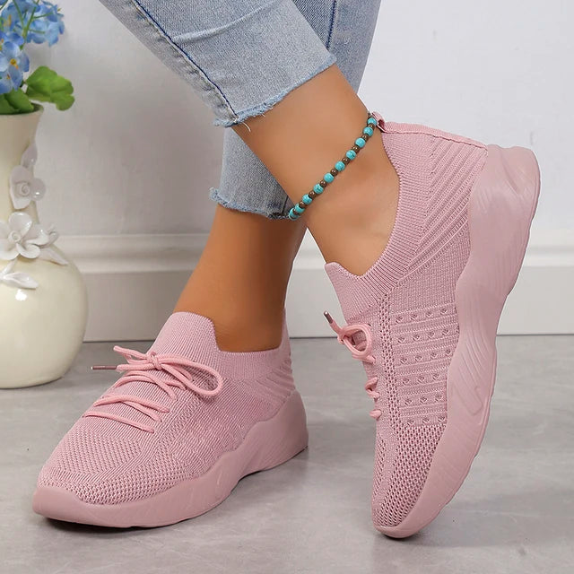 Women's Slip-On Sneakers - Breathable Knit - Cushioned Sole - Lightweight Comfort