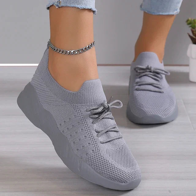 Women's Slip-On Sneakers - Breathable Knit - Cushioned Sole - Lightweight Comfort