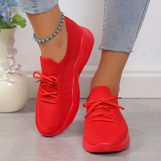 Women's Slip-On Sneakers - Breathable Knit - Cushioned Sole - Lightweight Comfort