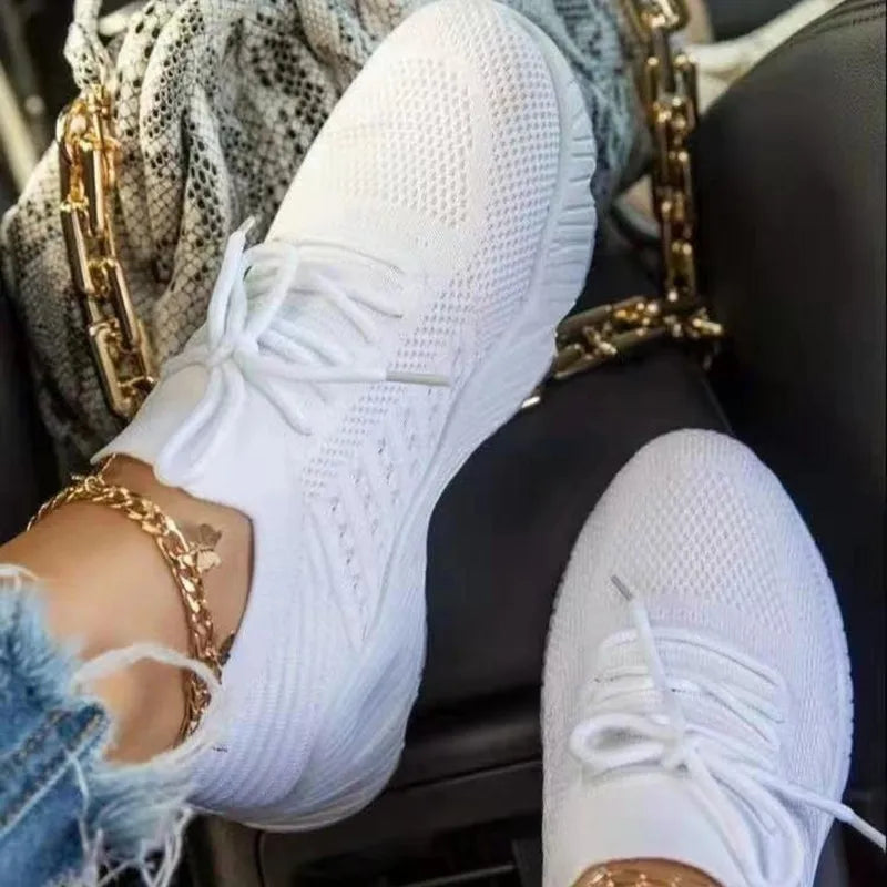 Women's Slip-On Sneakers - Breathable Knit - Cushioned Sole - Lightweight Comfort