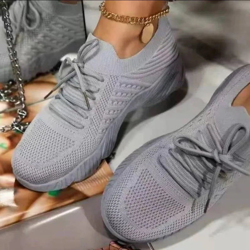 Women's Slip-On Sneakers - Breathable Knit - Cushioned Sole - Lightweight Comfort