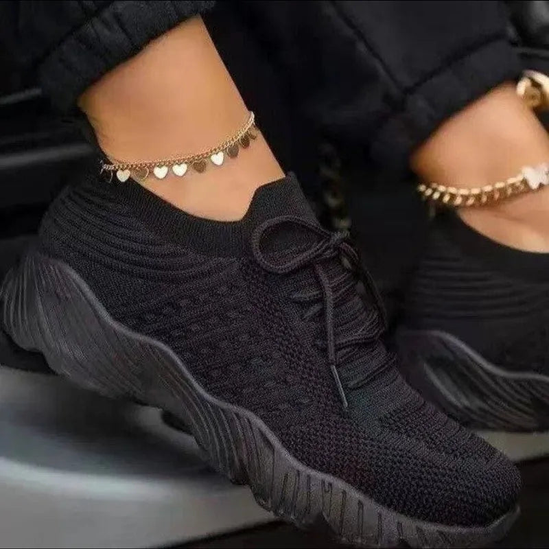 Women's Slip-On Sneakers - Breathable Knit - Cushioned Sole - Lightweight Comfort