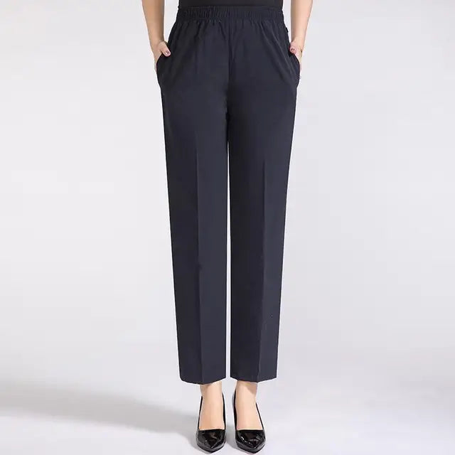 Silky High-Waisted Trousers