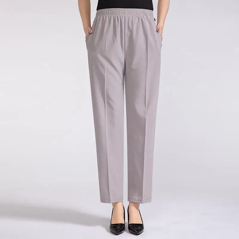 Women's silky trousers with high waist