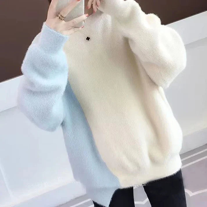 Women's casual 2-tone stylish sweater