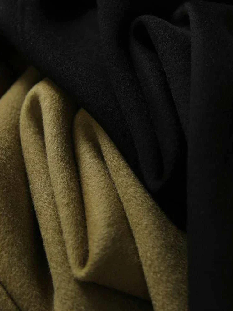 Women's thick woolen mid-length coat