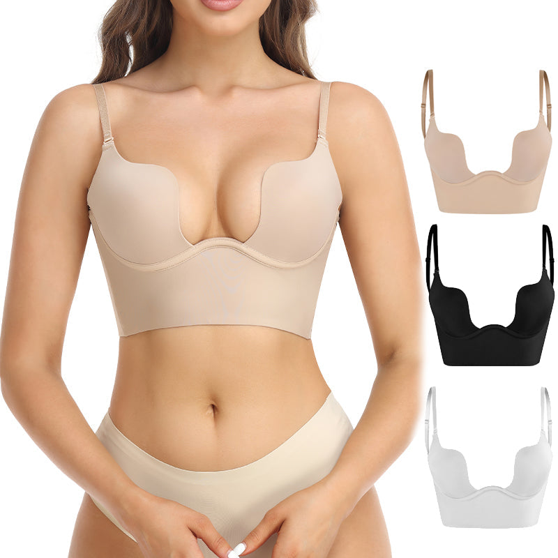Women’s Backless Bra – Longline Seamless Fit – Molded Cups – Adjustable Straps