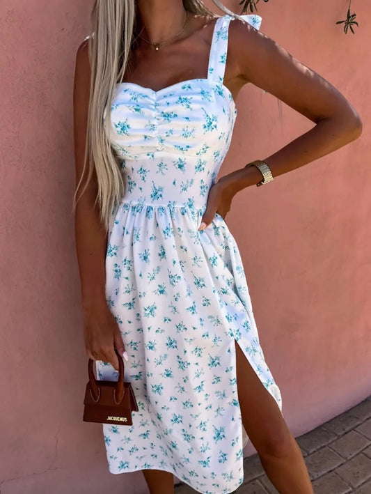 Floral Print A-Line Midi Sundress