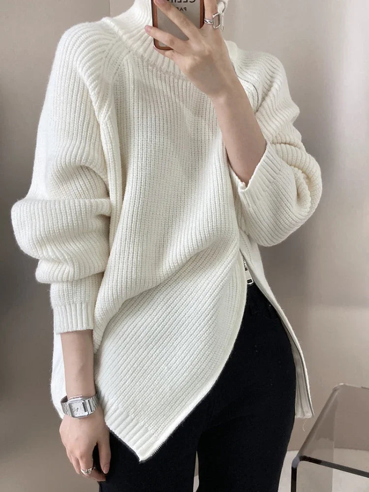 Women's high collar sweater