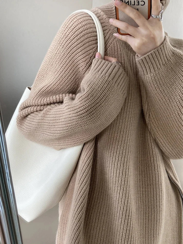 Women's high collar sweater