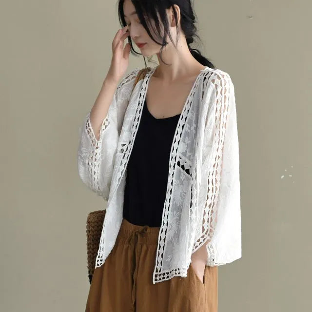 Lightweight Hollow Design Cape Cardigan