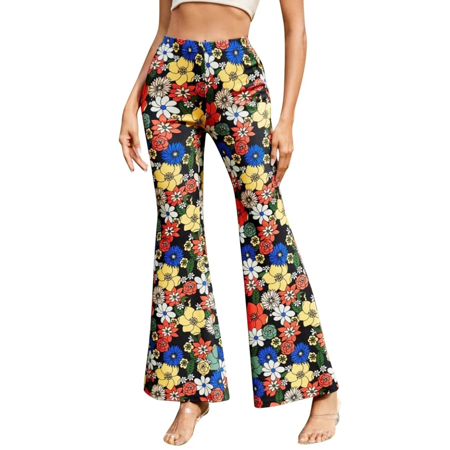 Women's floral pattern flared pants