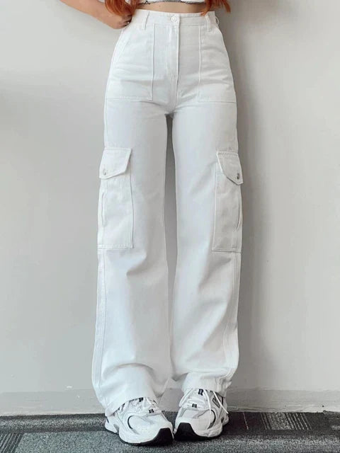 Women's mid-rise 3d pocket cargo pants