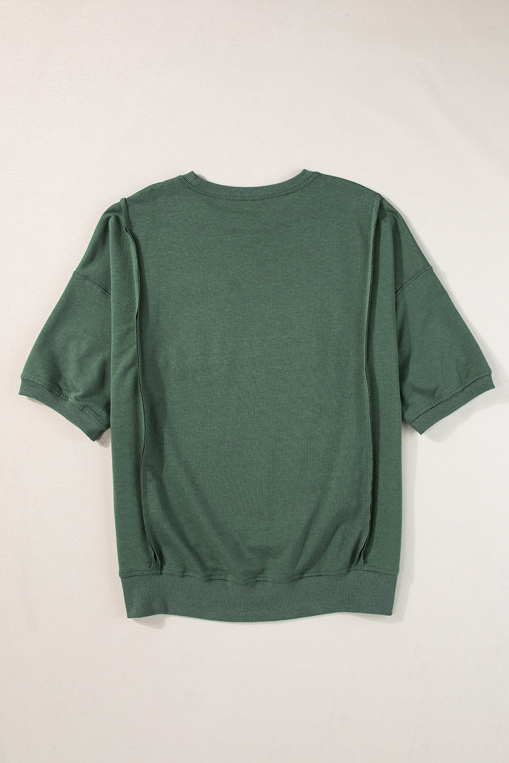 Women's Oversized Top - Loose Fit - Round Neck - Elbow Sleeve Casual Wear