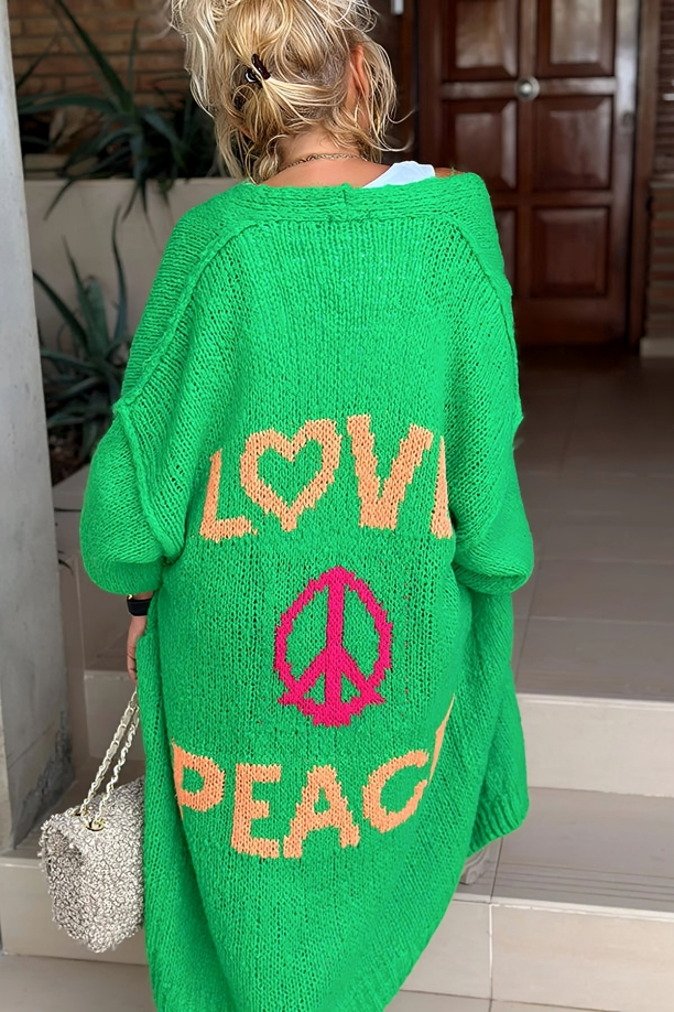 Women's long sleeved elegant knitted coat