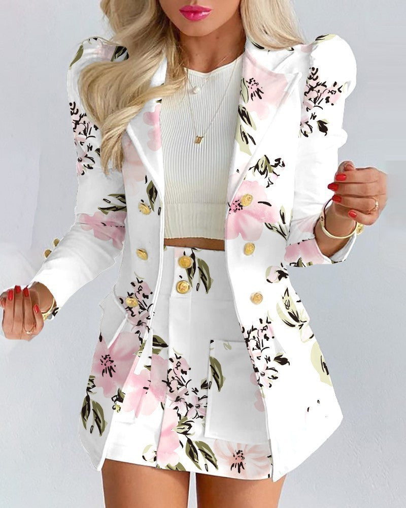 Leonor - Floral blazer and skirt set for chic looks