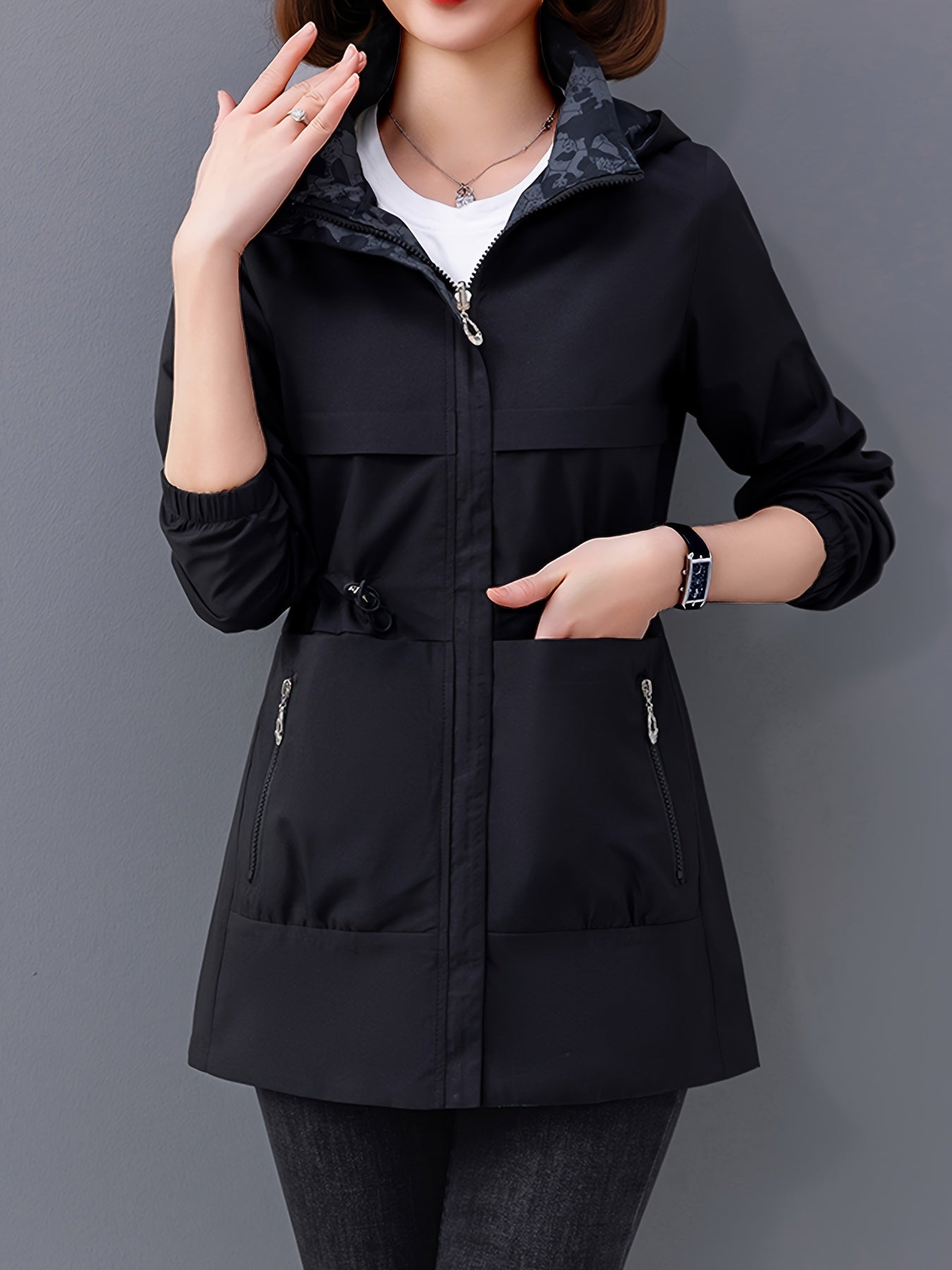 Double-Sided Hooded Stylish Coat With Pockets
