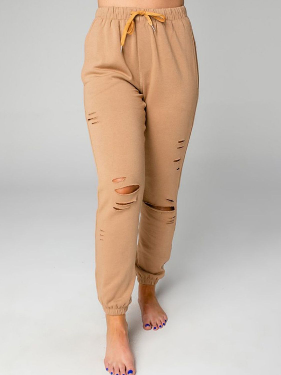 Women’s Loungewear Set - Relaxed Fit Sweatshirt & Distressed Jogger Pants - Casual Comfort