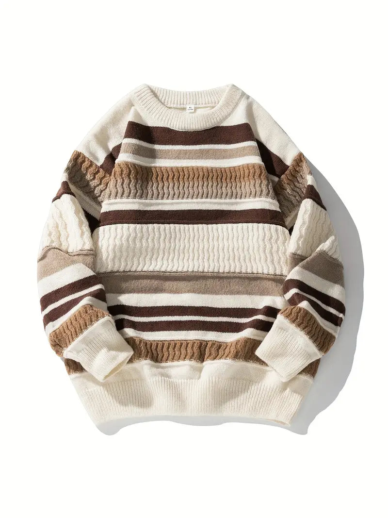 Women's striped crew neck sweater