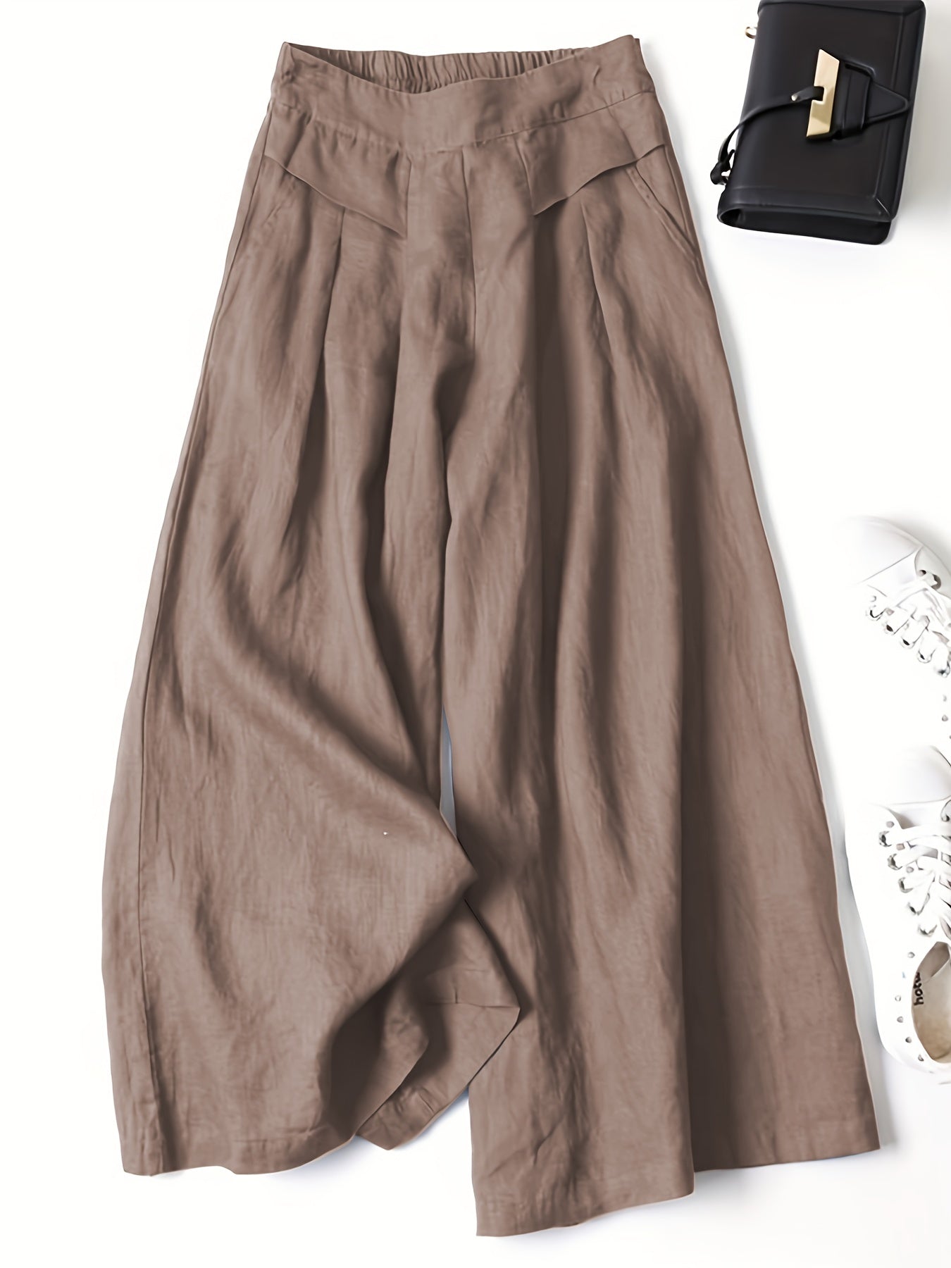 Women's wide-leg skirt pants with loose high waist