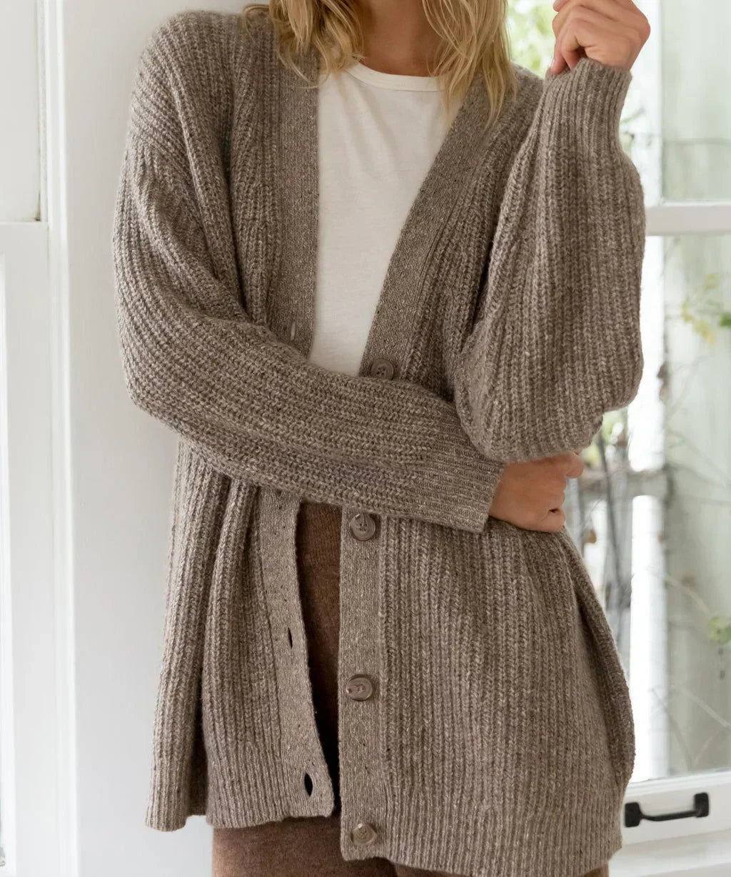 Women's thin knit button-down v-neck cardigan