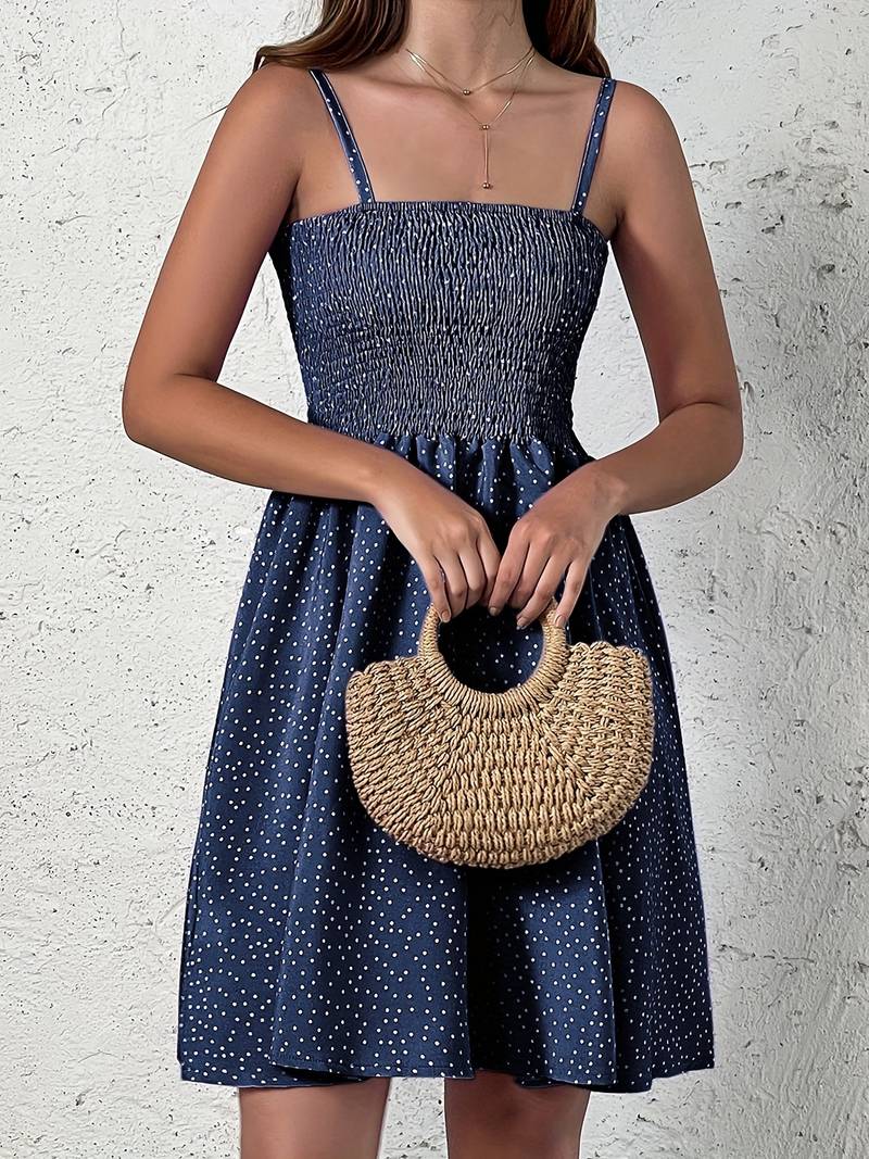 Polka Dot Smocked Bodice Sundress