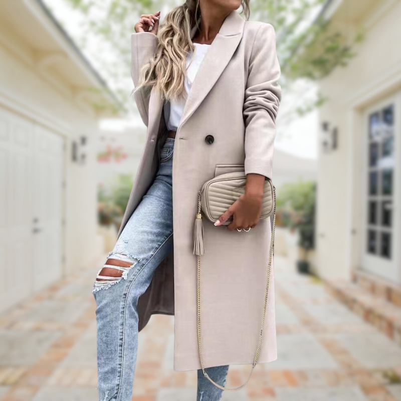 Tiana - lapel neck double-breasted overcoat