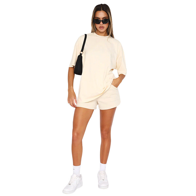 Women's Casual Lounge Set - Relaxed T-Shirt & Shorts - Effortless Style